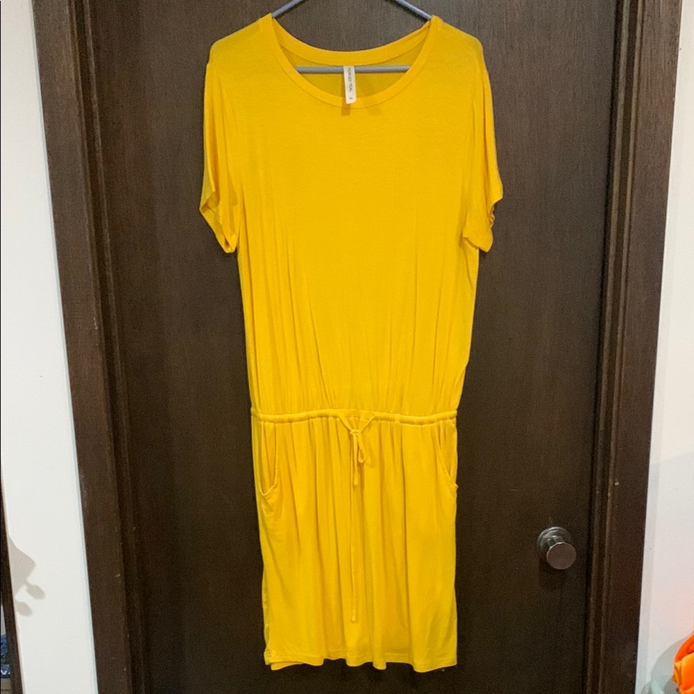 *4/$20* Tickled Teal Yellow Midi Dress size XL